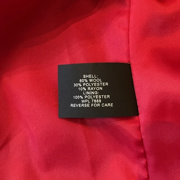 NWT! Ann Klein red wool coat - Picture 5 of 12